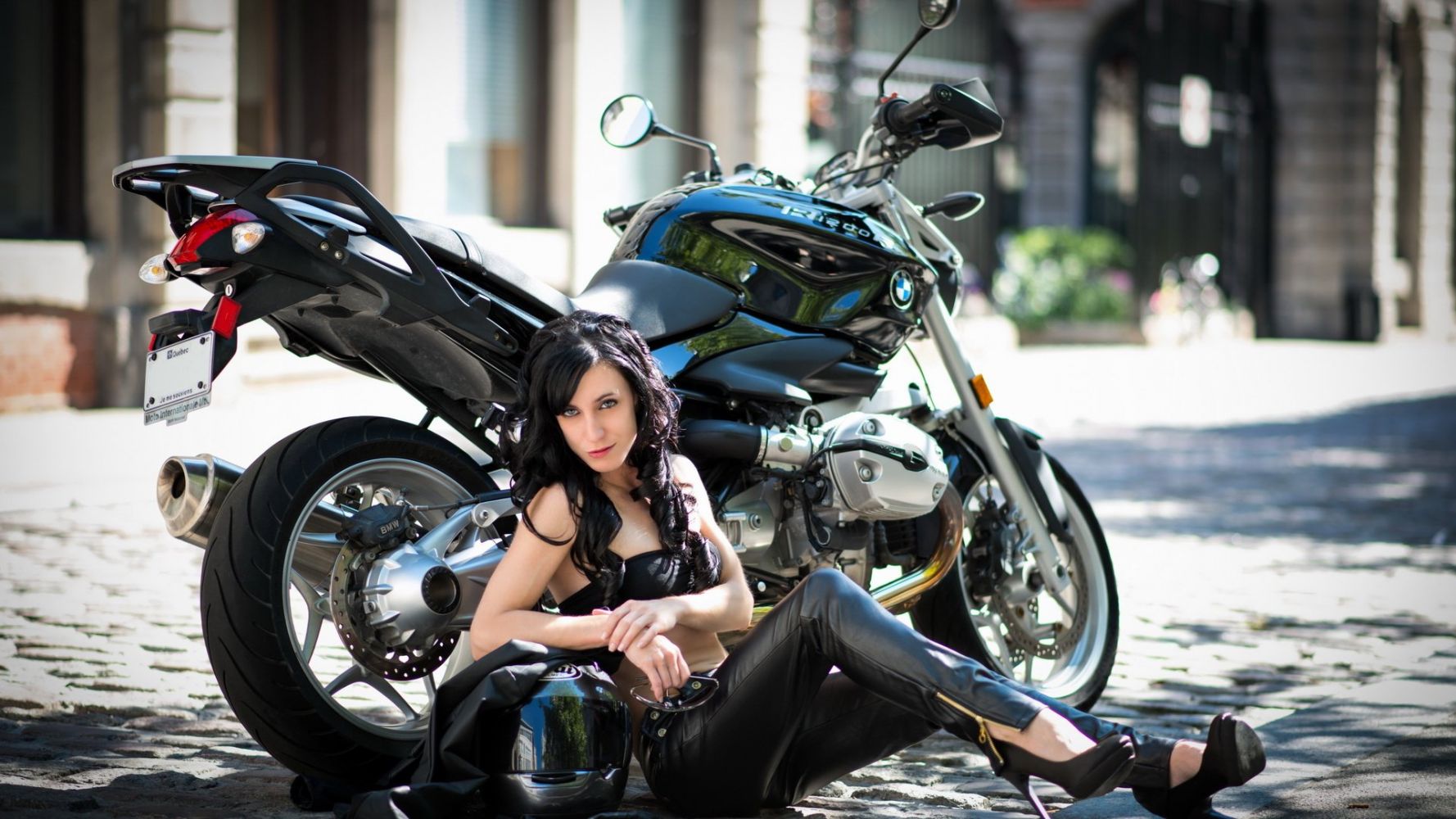 European women on bikes in Shymkent