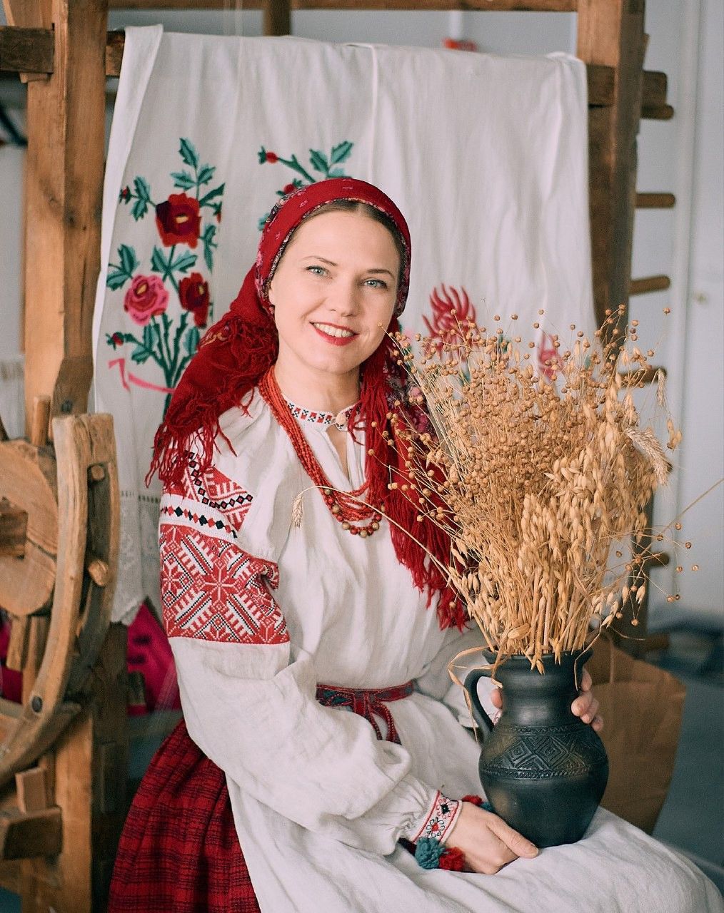 Women in Slavic costumes in Shymkent