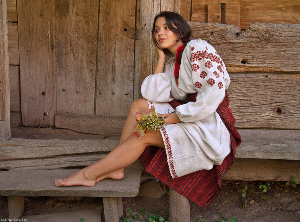 Women in Slavic costumes in Shymkent
