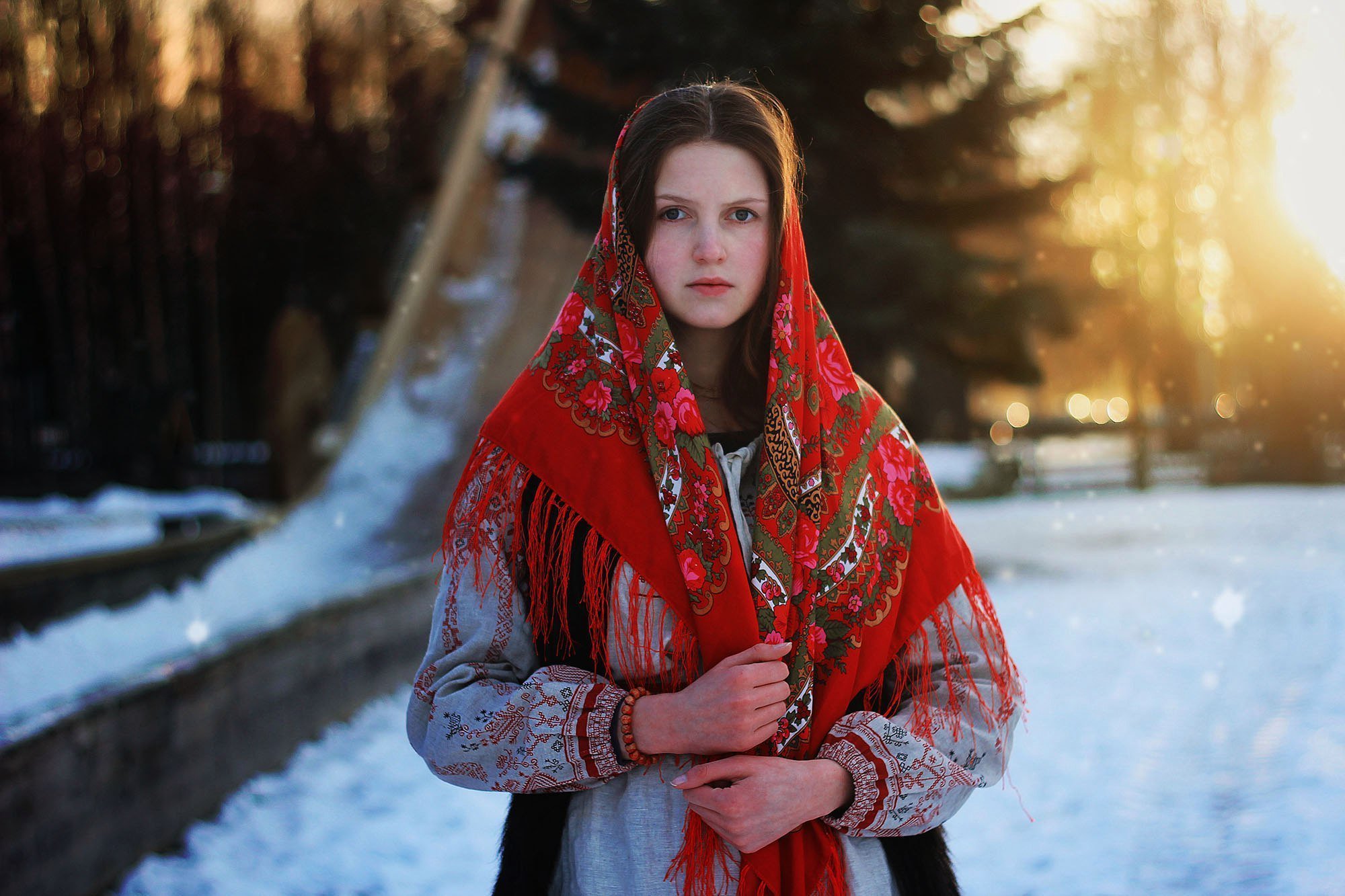 Girls in Slavic costumes in Shymkent