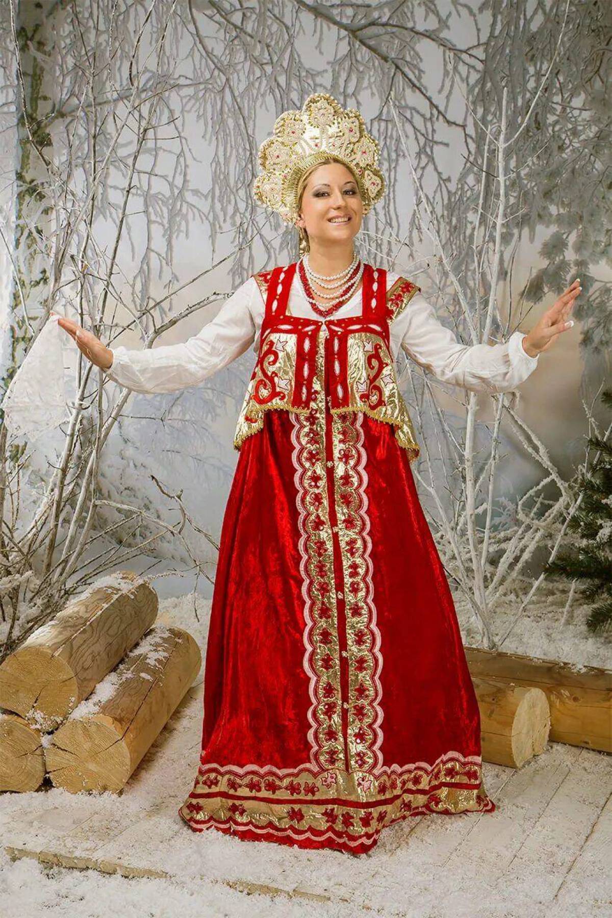 Girls in Slavic costumes in Shymkent