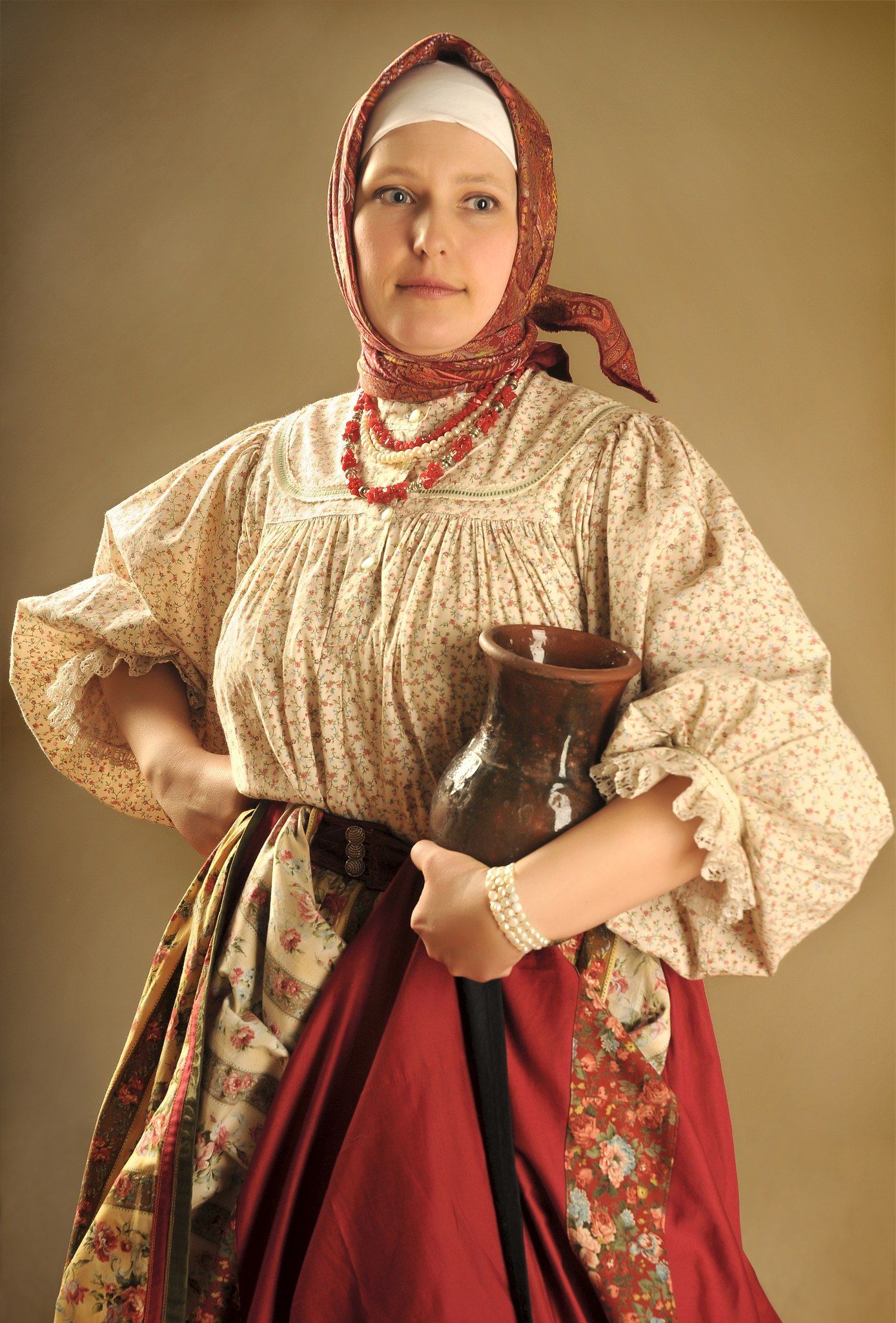 Girls in Slavic costumes in Shymkent