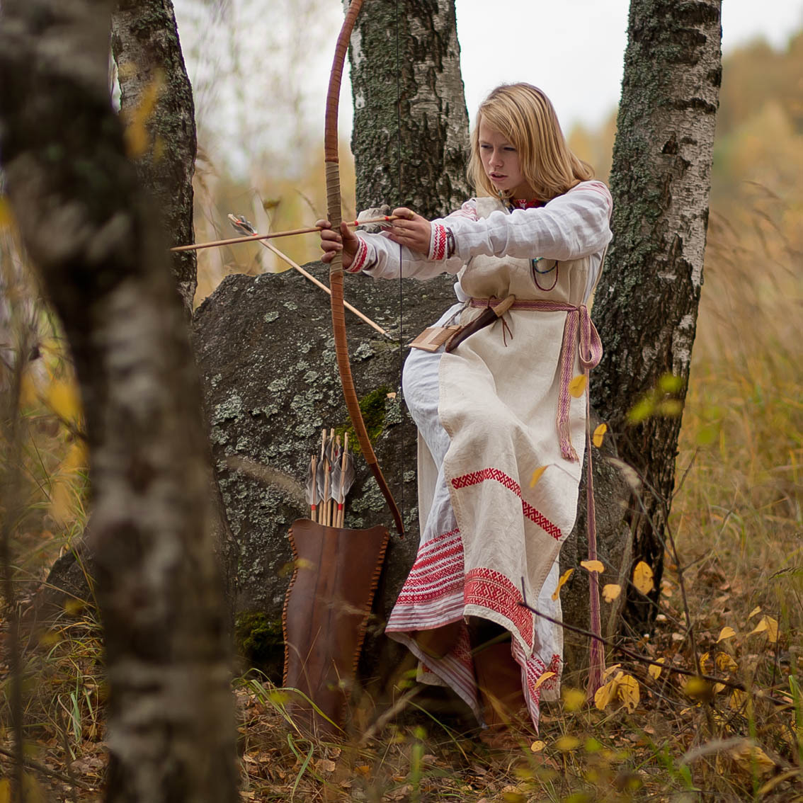 Sexy photo Girls in Slavic costumes in Shymkent